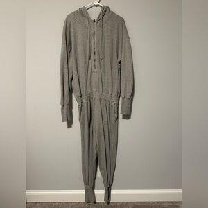 FP Movement by Free People Heather Gray Hooded Jumpsuit